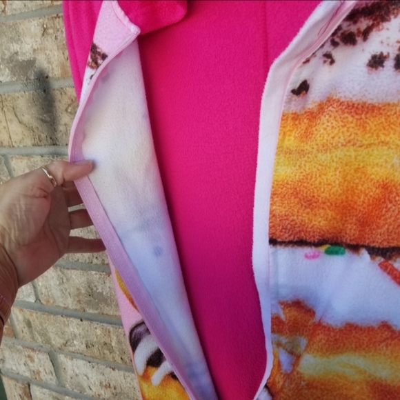 Fleece OnePiece DONUT SLEEPER Pajamas Costume Jumpsuit Pj's (Med 8-10) *READ*  - Picture 4 of 7